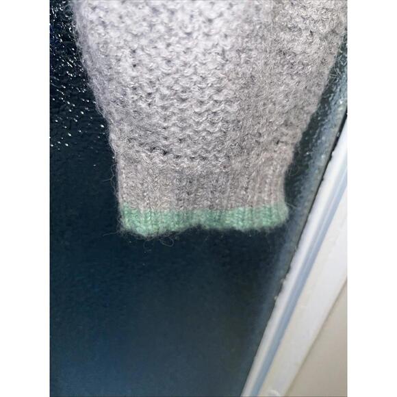Anthropologie Sweater, XS Part Wool & Alpaca, Gray With Colorful Stripes - Picture 3 of 9